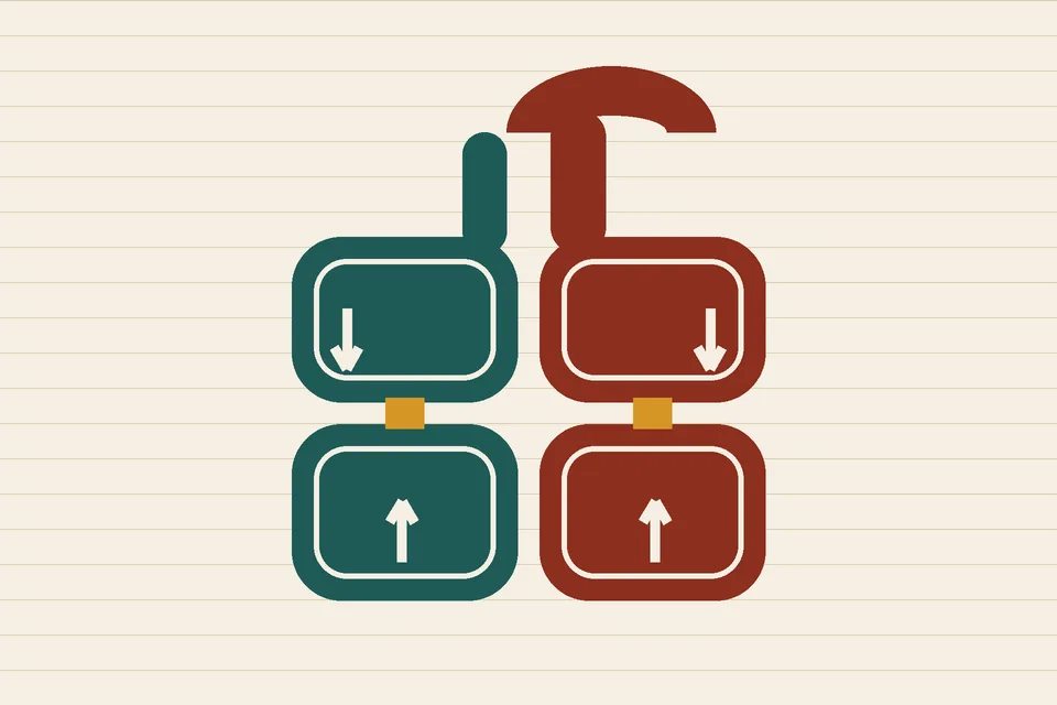 A simple diagram of the heart drawn as four rounded chambers, teal on the left and red on the right, with valves between them and arteries leaving the top